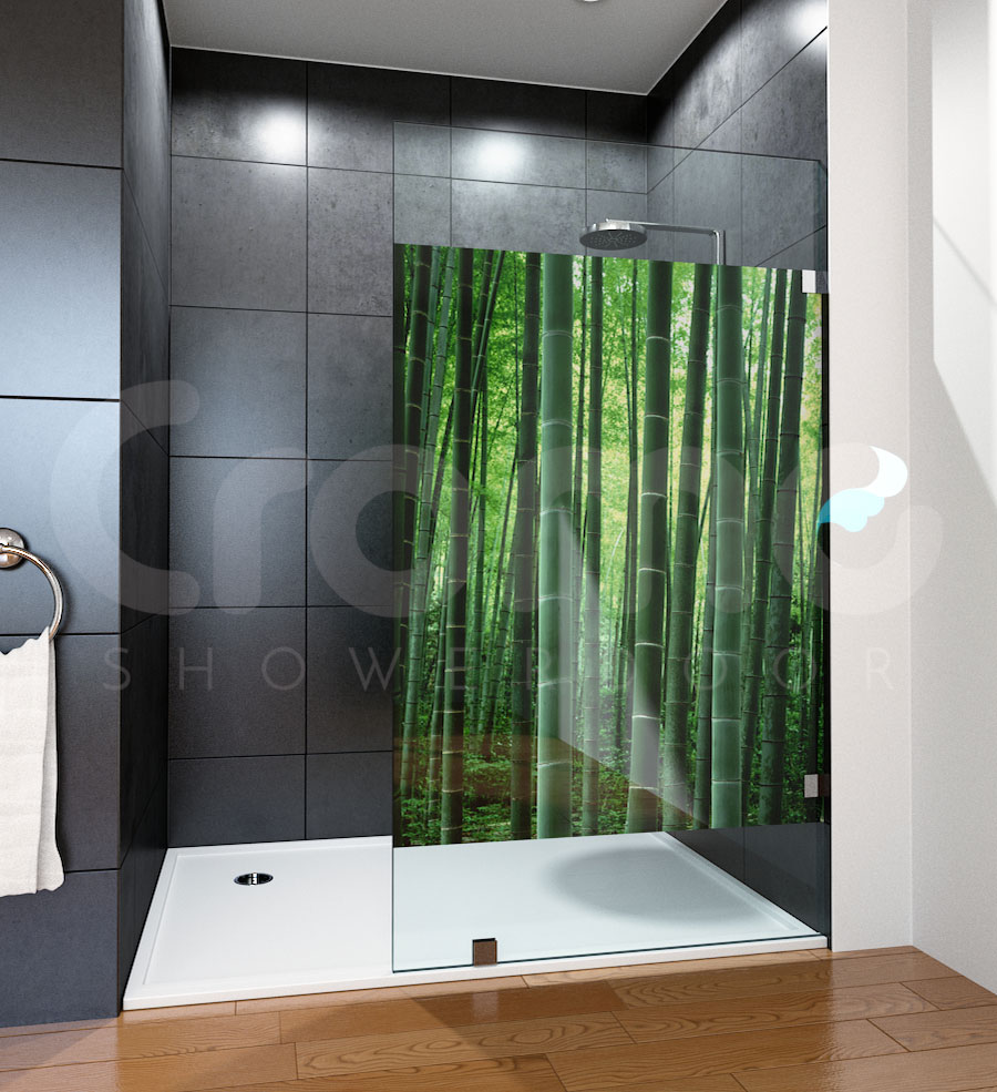 Shower door impresion digital crome